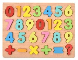 Speelgoed Puzzel Houten Cijfers - Puzzelbord 29,8x23,8 cm