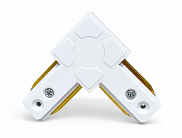 CONNECTOR L-VORM  Voor 1-FASE RAIL  - Hoek Connector wit