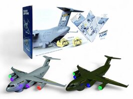 Transport Vliegtuig Militaire met 3 tanks - licht - geluiden - rijden 36CM