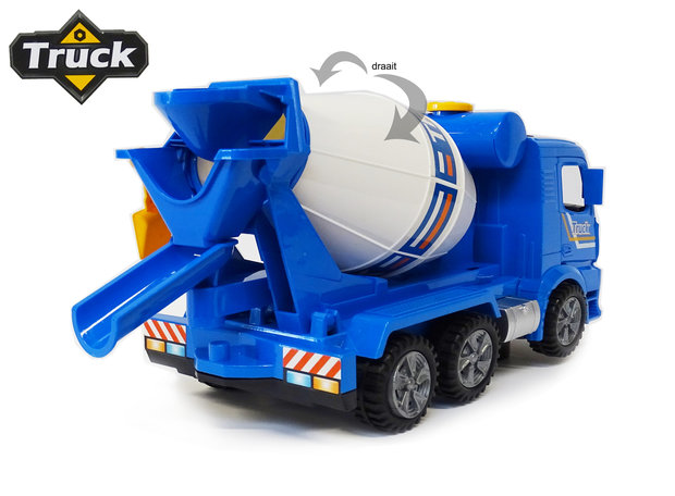 Betonmixer vrachtwagen speelgoed truck- met licht en geluid - deuren op en dicht functie - 29.5CM
