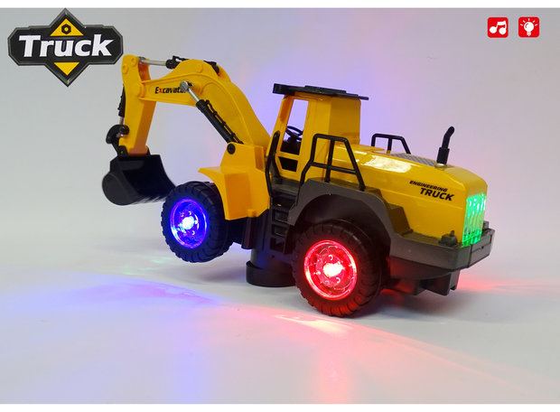 Graafmachine Truck - werkvoertuigen speelgoed - met licht en geluid (36CM)