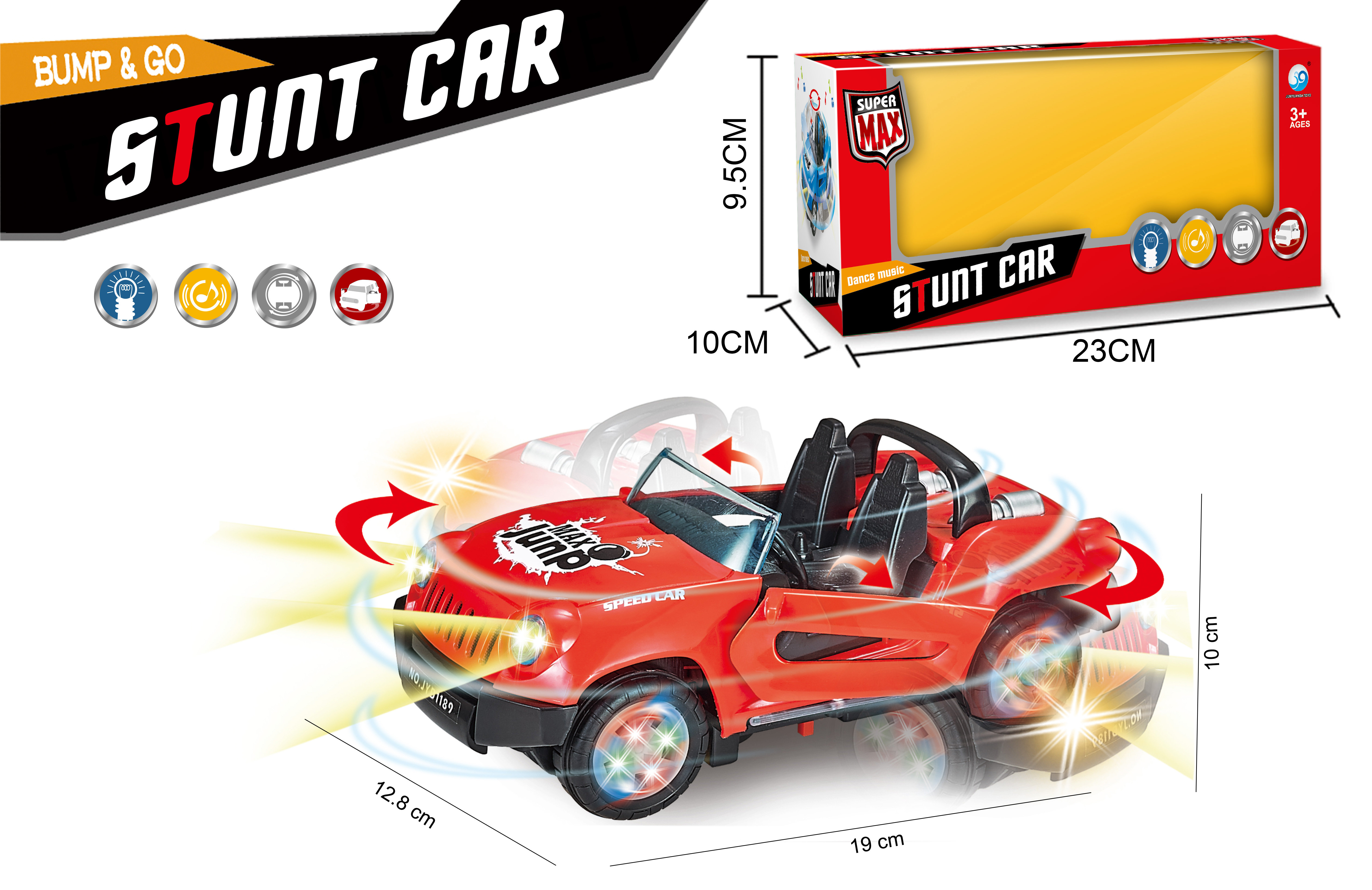 Stunt auto speelgoed - Super Max - acrobatisch beweging met licht en geluid 