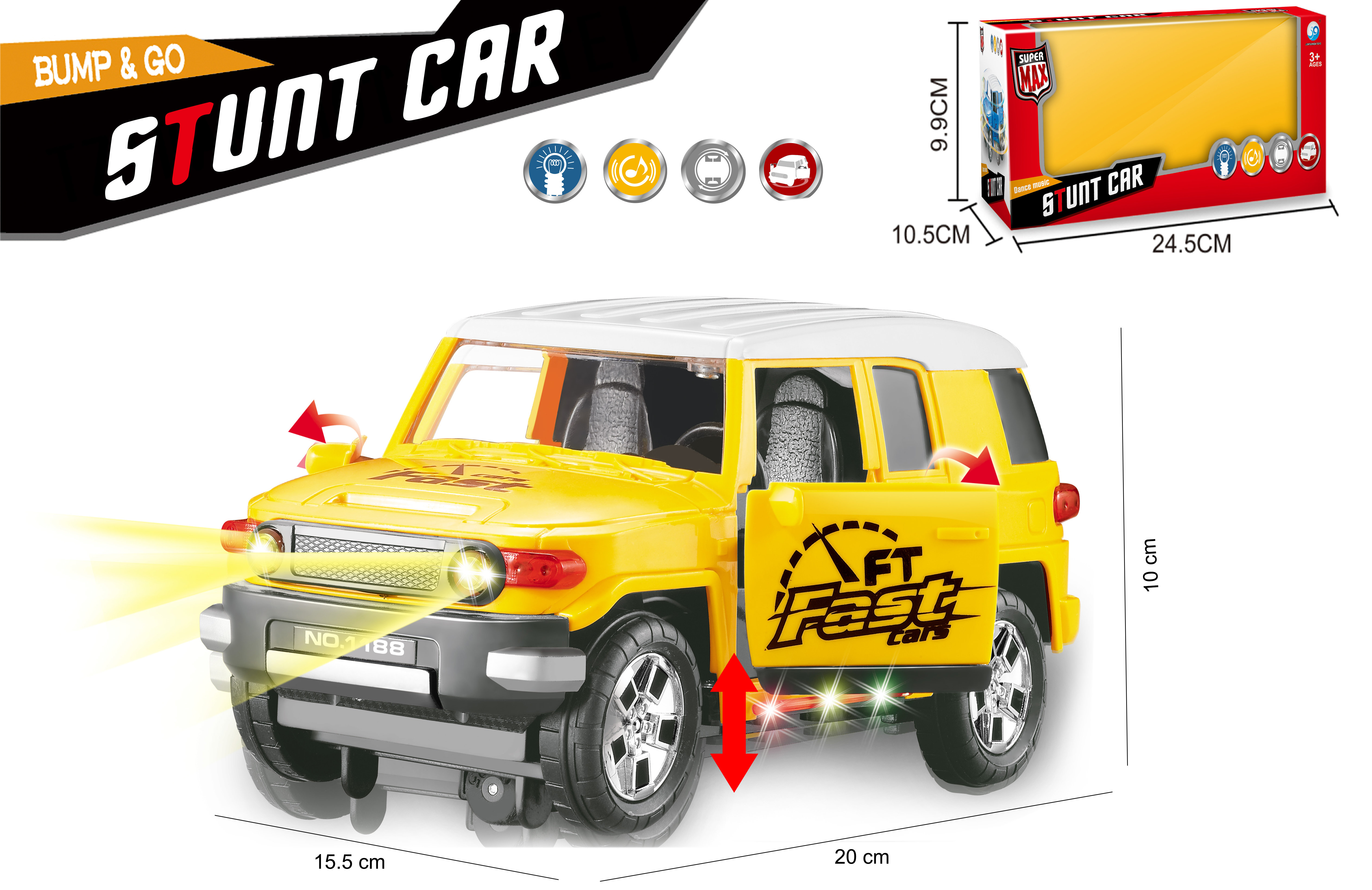 Stunt auto speelgoed - Super Max - Hummer met acrobatisch beweging 20CM