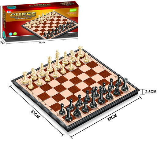 Chess set - Magnetic chess board - foldable board - 33x33 cm