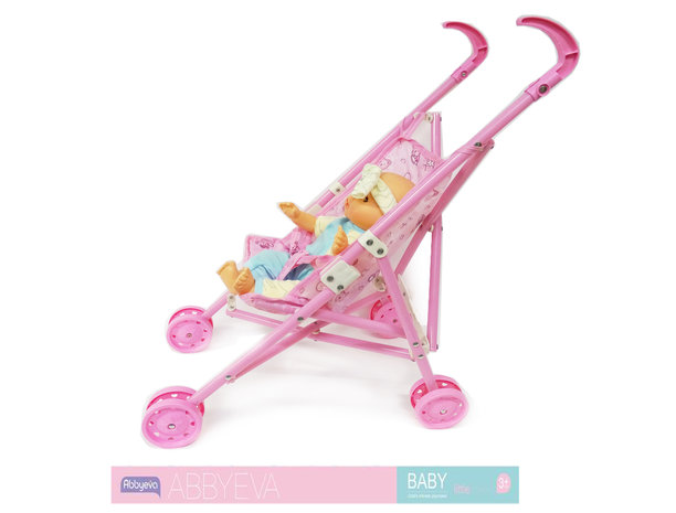 Babypuppe Eva mit Kinderwagen und Zubeh&ouml;r &ndash; macht Ger&auml;usche &ndash; interaktive Spielzeugpuppe