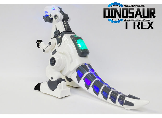 Robot Tyrannosaurus Rex - kan bewegen en lopen - met led lichtjes en dino geluiden - Dinosaurus T-REX 37.5CM