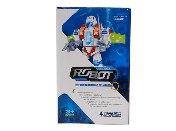 Robot met geluid en led lichtjes - Space Fighter Spin robot 23CM 