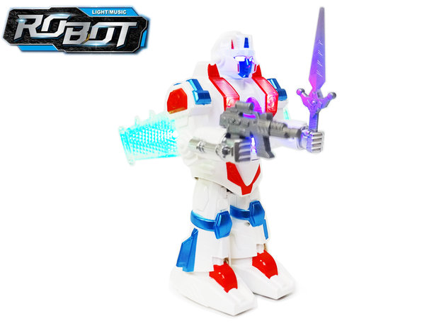 Robot met geluid en led lichtjes - Space Fighter Spin robot 23CM 