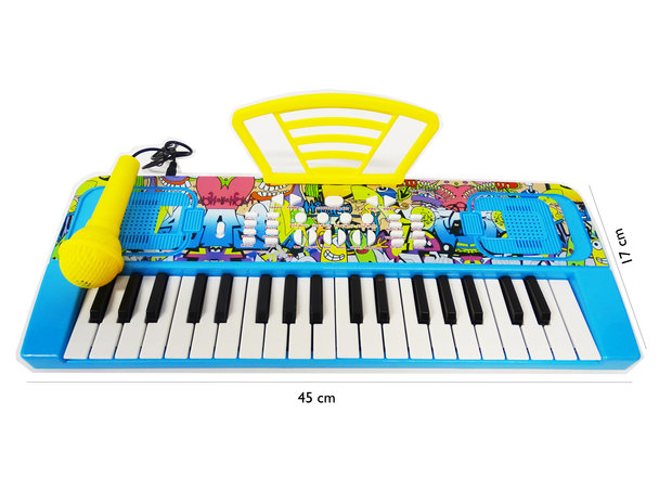 Speelgoed Keyboard met 37 tonen - muziek piano - met microfoon - 45 CM  Nederlands