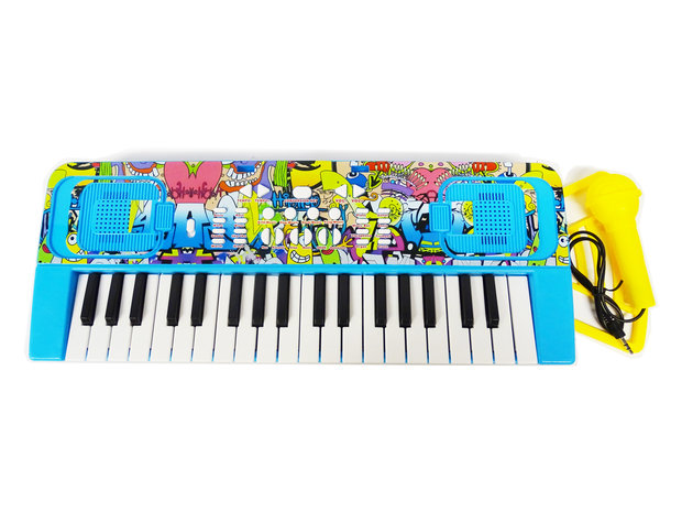 Speelgoed Keyboard met 37 tonen - muziek piano - met microfoon - 45 CM  Nederlands