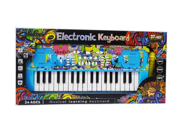 Speelgoed Keyboard met 37 tonen - muziek piano - met microfoon - 45 CM  Nederlands