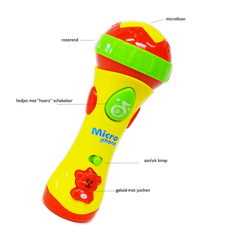 Speelgoed kinder microfoon met 12 muzikale instrumenten - Little Singer microphone m