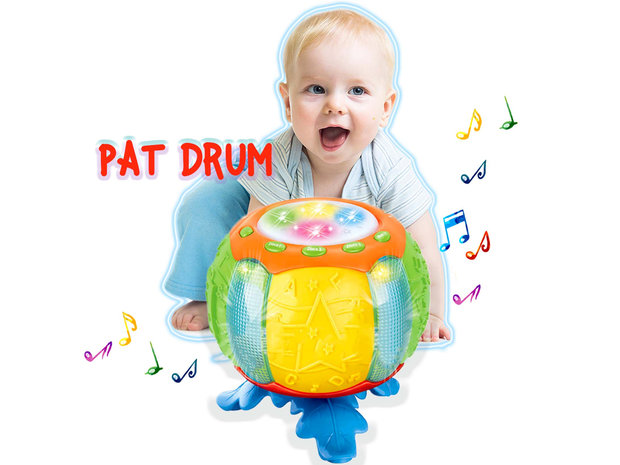Dynamische Spielzeugtrommel mit unterschiedlicher Musik &ndash; Pumpkin Pat Drum (19 x 19 cm)