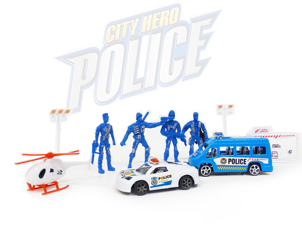 Politie speelfiguren set - Police City Hero - speelgoed politie set 11 stuks