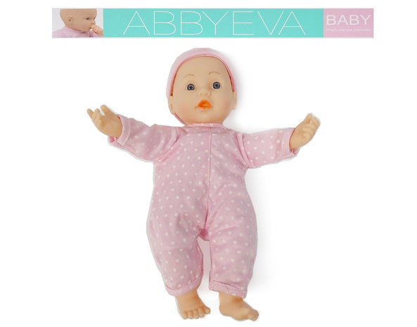 Baby Eva pop speelgoed - interactief baby pop met lunchtafel - incl. 8 accessoires (30CM)