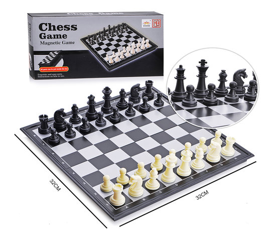 Schaakbord - Chess Magnetic Game- met magnetisch opvouwbaar bord - schaakspel 32CM