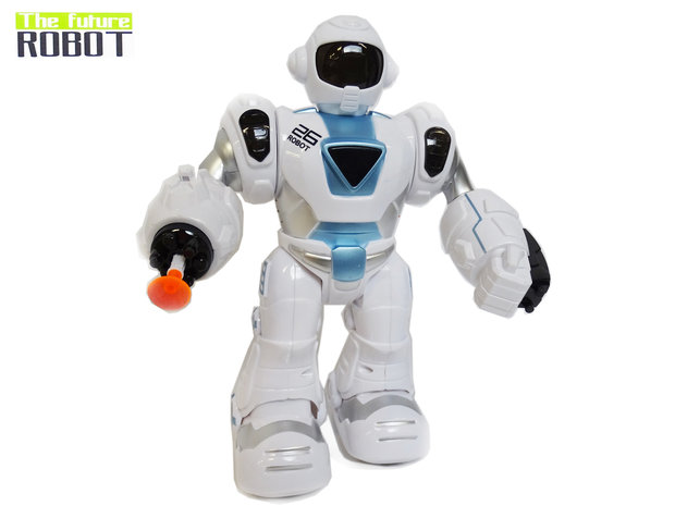 The Future Robot - speelgoed robot Super Warrior- LED licht en geluid - schiet pijltjes - 22CM