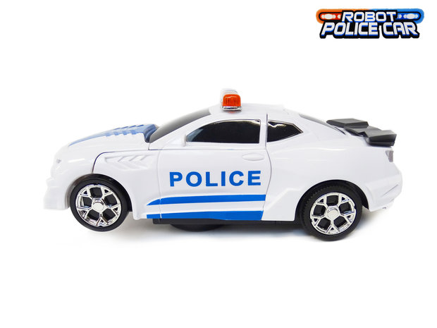 Roboter-Polizeiauto 2 in 1 Transformator LED-Licht und Ton 22CM.
