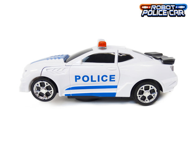 Robot Voiture de Police 2 en 1 transformateur led lumi&egrave;re et son 22CM .