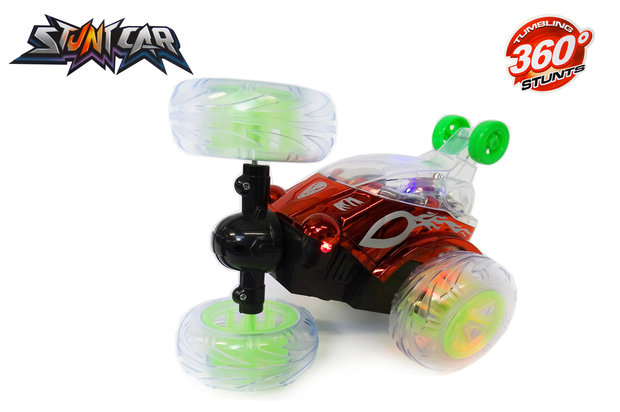 Rc stunt car - Acrobatische afstand bestuurbaar auto met 360&ordm; draaiende wielen - Oplaadbaar 17.5CM