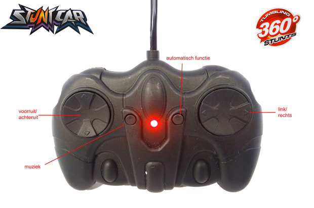 Rc stunt car - Acrobatische afstand bestuurbaar auto met 360&ordm; draaiende wielen - Oplaadbaar 17.5CM D