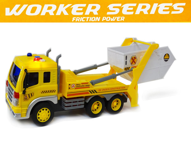Vrachtwagen met laadbak-kiepbak - lichtjes en geluid -  werkvoertuig Workers Series (26cm) 