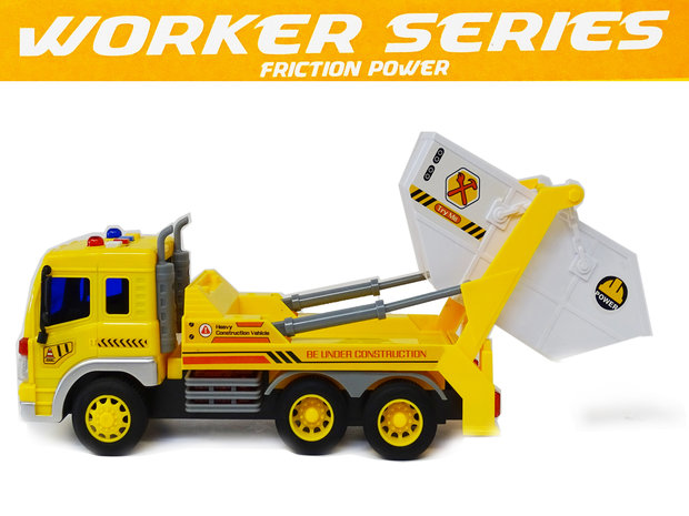 Vrachtwagen met laadbak-kiepbak - lichtjes en geluid -  werkvoertuig Workers Series (26cm) 