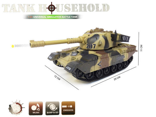 Tank US M60 met geluid en kan bewegen - schiet plastiek balletjes -  speelgoed tank 29CM 1:24