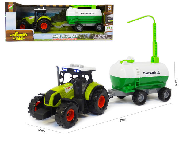 Landbouw tractor voertuig met giertank - met geluid en lichtjes - speelgoed traktor 38CM