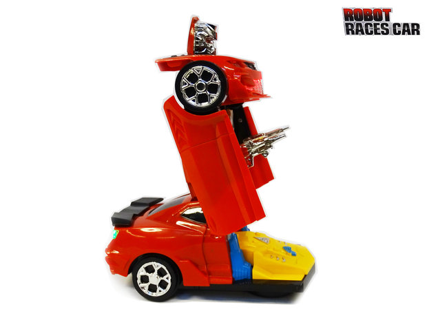 Transform - Robot Race car - robot and car 2in1 - with sound and LED lights - 20CM