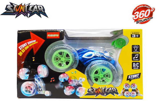 Rc stunt car - Acrobatische afstand bestuurbaar auto met 360&ordm; draaiende wielen - Oplaadbaar 17.5CM D