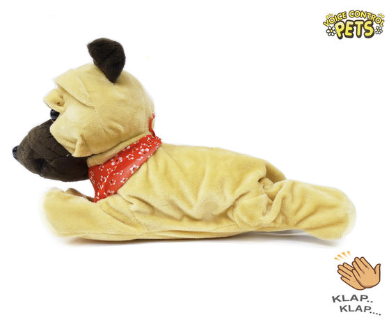 Blaffende speelgoed hondje - Met 7 verschillende kunstjes op geluid/aanraken - Voice Control Pets clap dog- 29CM