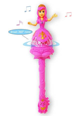 Prinsessenstaf met muziek en lichtjes - toverstaf - flash stick 37CM -Groothandel