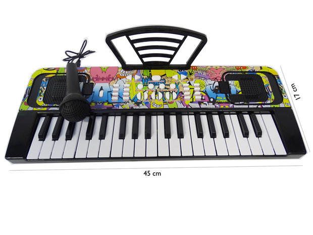 Speelgoed Keyboard met 37 tonen - muziek piano - met microfoon - 45 CM 