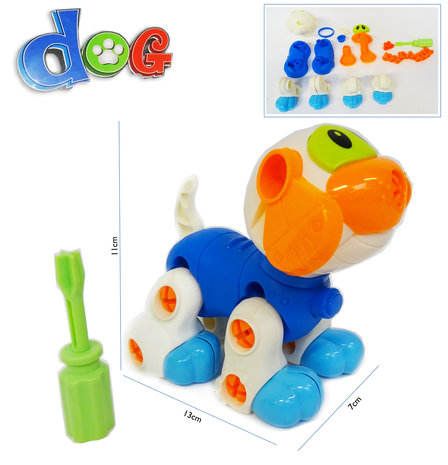 Toy building set DIY cute dog educational play set with screwdriver