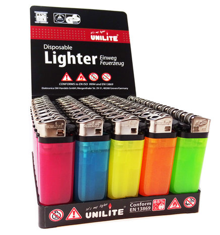 Unilite disposable lighters 50pcs. in tray
