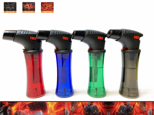 Jet Flame lighter - barbecue lighter - powerful turbo lighter - Display 12 pieces