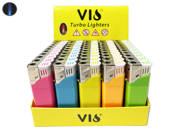 Turbo aanstekers - neon kleur - Unilite - tray van 50 stuks 