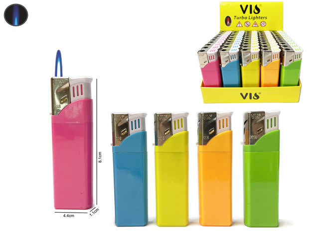 Turbo aanstekers - neon kleur - Unilite - tray van 50 stuks 