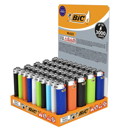 Bic aanstekers Maxi - 50 stuks aanstekers - 3.000 vlammen 