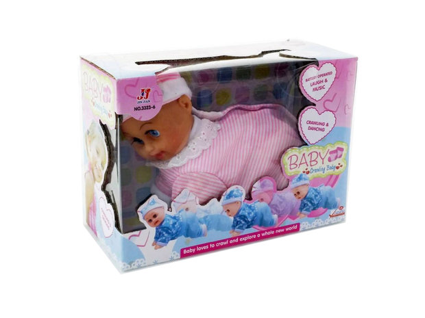 Crawling Baby - kruip baby pop speelgoed - met geluid (32cm)