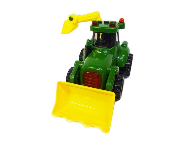 Tractor met frontlader en graafmachine - Geluid en lichtjes ( 40CM) 