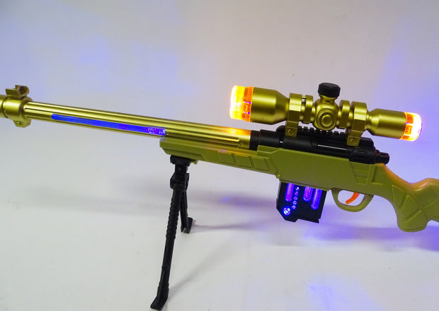 Sniper Rifle geweer met led lichtjes, trilling en schietgeluiden 75CM