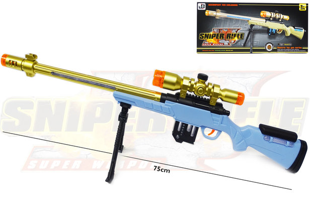 Sniper Rifle geweer met led lichtjes, trilling en schietgeluiden 75CM