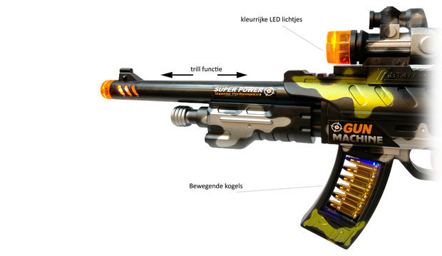 Speelgoed geweer - FN FAL - LED licht, schietgeluiden en trill functie - Special style Super Gun - 41CM