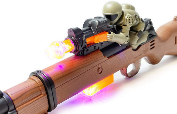 Flashing gun shotgun speelgoed jachtgeweer - Olympia - met licht - tril functie en schietgeluiden - 49CM