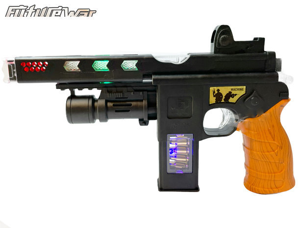 Speelgoed machine pistool met licht, schiet geluid, vibratie -Kiparis Future War - 27CM