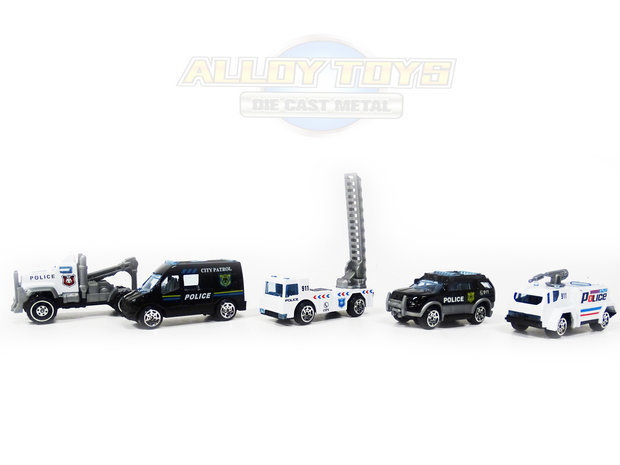 Model auto&#039;s 5 stuks - Die Cast Metal Cars - Metaal mini auto&#039;s - Alloy Toys - speelgoed mini politie voertuigen
