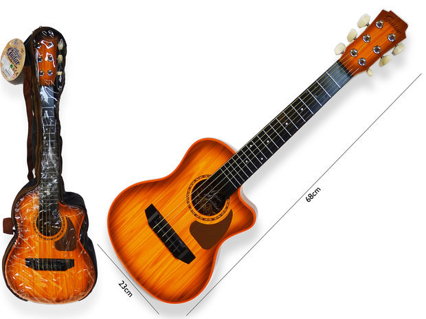 Speelgoed gitaar met opbergtas - 6 snaren - Music Guitar - 68 cm - Speelgoedinstrument 