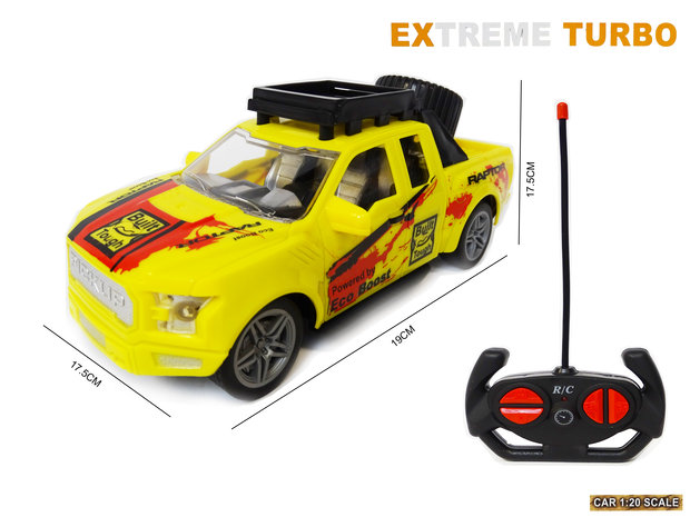 Rc auto Extreme Turbo rood  1:20 - radiografisch bestuurbare auto - 19 CM